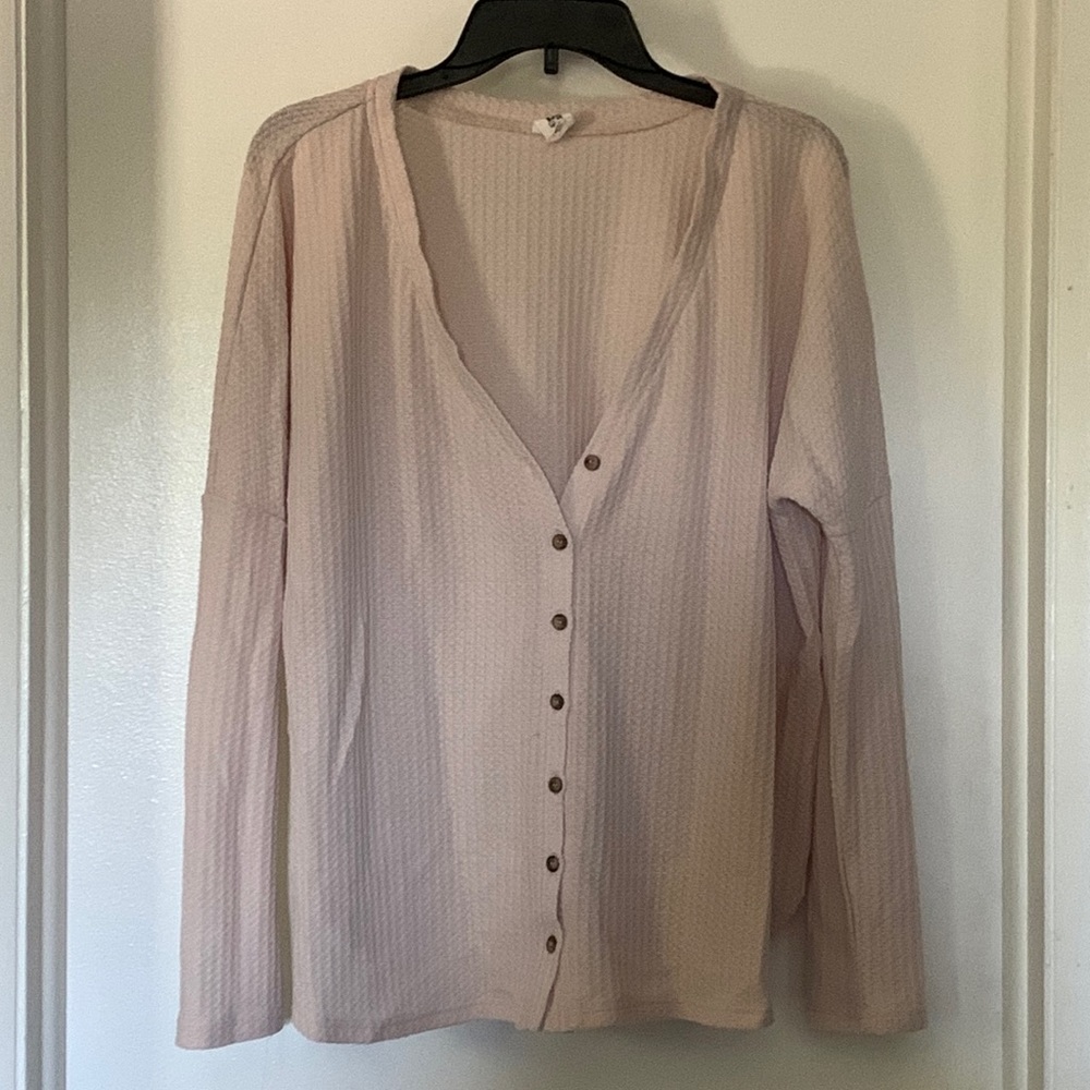 Cream-Colored Waffle Knit Tunic
